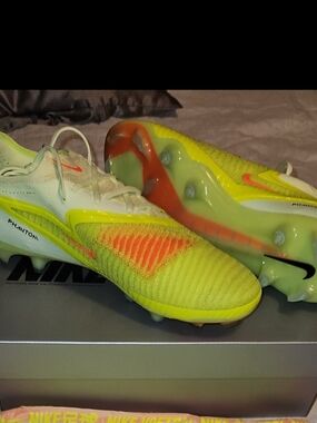 Nike Phantom Soccer Cleats in Lime Green and Orange